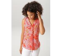 Blusentop ANISTON CASUAL, Damen, Gr. 42, rosa, rot, orange, apricot, braun, Crêpe, Obermaterial Vorderteil: 100% Polyester. Rückenteil: 95% Viskose, 5% Elasthan, bedruckt, geblümt, unifarben, figurums