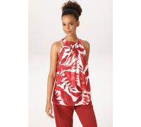 Blusentop ANISTON CASUAL, Damen, Gr. 42, rot (wollweiß, rotdunkelrot, orangerot, pink, rot), Web, Obermaterial: 100% Viskose, bedruckt, figurumspielend hüftlang, Rundhals, Blusen Blusentop, mit großfl