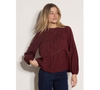 Blusentop APRICOT "Crochetbluse", Damen, Gr. XL (42), rot (burgund), gewebt, Obermaterial: 100% Baumwolle CO., geblümt, Modisch, Gerade, Blusen Blusentop, mit Blumenstickerei (53532703-42) burgund