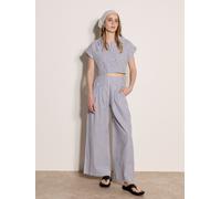 Blusentop APRICOT "Crop-Shirt", Damen, Gr. XL (42), blau (navy), gewebt, Obermaterial: 51% Polyester PES. 49% Baumwolle CO., gestreift, Blusen Blusentop, mit Streifen (69206938-42) navy