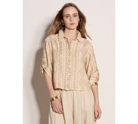 Blusentop APRICOT "Legere Bluse", Damen, Gr. XL (42), grau (stein), gewebt, Obermaterial: 75% Viskose CV. 25% Nylon NY., uni, Kimonoärmel, Blusen Blusentop, mit geometrischer Stickerei (40820503-42) s