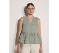 Blusentop APRICOT "Peplum-Oberteil", Damen, Gr. XS (34), grün (mint), gewebt, Obermaterial: 100% Baumwolle CO., uni, normal, V-Ausschnitt, Blusen Blusentop, mit Blumenstickerei (26470626-34) mint