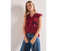 Blusentop aus Chiffon mit Split Neck