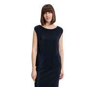 Blusentop BETTY & CO "Damen mit Plissee", Damen, Gr. 38, blau (dunkelblau), Obermaterial: 100% Polyester, figurumspielend normal, Rundhals, Blusen Blusentop (57180301-38) dunkelblau