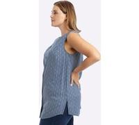 Blusentop SHEEGO, Damen, Gr. 48, bleu, rauchblau, bedruckt, 100% Viskose, gemustert, mehrfarbig, Rundhals, Blusen Blusentop (50553846-48) bleu, rauchblau, bedruckt