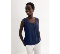 Blusentop BONPRIX, Damen, Gr. 36, dunkelblau, Web, Obermaterial: 100% Polyester. Futter: 100% Polyester, loose fit, Blusen Blusentop, lockerer Schnitt, für Frühjahrsmode und Sommermode, aus Polyester