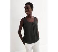 Blusentop BONPRIX, Damen, Gr. 42, schwarz, Web, Obermaterial: 100% Polyester. Futter: 100% Polyester, loose fit, Blusen Blusentop, lockerer Schnitt, für Frühjahrsmode und Sommermode, aus Polyester (12