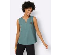 Blusentop CASUAL LOOKS, Damen, Gr. 38, grün (jade), 100% Baumwolle, unifarben, Rundhals, Blusen Blusentop (19296964-38) jade