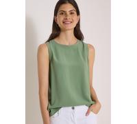 Blusentop CECIL, Damen, Gr. L (42), deep matcha grün, Stoff, 100% Viskose, unifarben, klassisch normal, Rundhals, normaler Saum, Blusen Blusentop, mit Rundhalsausschnitt (99178038-L) deep matcha grün