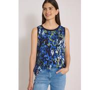 Blusentop CECIL, Damen, Gr. L (42), urban dunkelblau, Web, Obermaterial: 100% Viskose, bedruckt, normal hüftbedeckend, Rundhals, Blusen Blusentop, Sommertop mit grafischem Muster (37921166-L) urban du