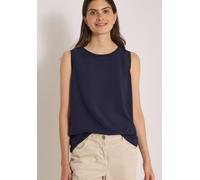 Blusentop CECIL, Damen, Gr. M (40), blau (urban dunkelblau), Web, Obermaterial: 100% Viskose, unifarben, normal normal, Rundhals, abgesteppt, Blusen Blusentop, Sommershirt, Viskose, ärmellos (16875931