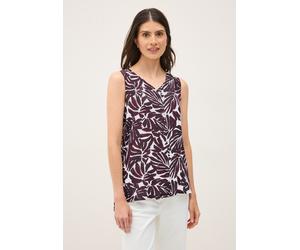Blusentop CECIL, Damen, Gr. M (40), rot (mulberry rot), Stoff, 100% Viskose, bedruckt, normal normal, V-Ausschnitt, abgesteppt, Blusen Blusentop, Feel Good Fit (34363329-M) mulberry rot