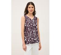 Blusentop CECIL, Damen, Gr. S (38), rot (mulberry rot), Stoff, 100% Viskose, bedruckt, normal normal, V-Ausschnitt, abgesteppt, Blusen Blusentop, Feel Good Fit (34363329-S) mulberry rot