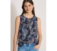 Blusentop CECIL, Damen, Gr. S (38), universal blau, Stoff, 100% Viskose, Paisley, normal normal, Rundhals, abgesteppt, Blusen Blusentop, aus softer Viskose (81023834-S) universal blau