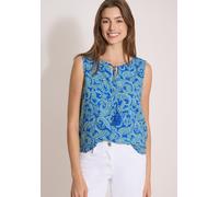 Blusentop CECIL, Damen, Gr. XL (44), blau (surf blau), Stoff, 100% Viskose, gemustert, klassisch normal, Rundhals, normaler Saum, Blusen Blusentop, mit allover Print (31341627-XL) surf blau