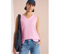 Blusentop CECIL, Damen, Gr. XL (44), light blush rose, Web, 100% Baumwolle, unifarben, normal normal, V-Ausschnitt, abgesteppt, Blusen Blusentop, mit femininem V-Ausschnitt (43147261-XL) light blush r