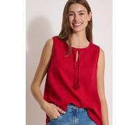 Blusentop CECIL, Damen, Gr. XL (44), rot (tamarillo rot), Web, 75% Baumwolle, 25% Modal, unifarben, klassisch normal, Rundhals, normaler Saum, Blusen Blusentop, mit geschlitztem Rundhalsausschnitt (36