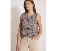 Blusentop CECIL, Damen, Gr. XXL (46), braun (braun cacao), Stoff, 100% Viskose, gemustert, klassisch normal, Rundhals, normaler Saum, Blusen Blusentop, mit allover Print (52967923-XXL) braun cacao