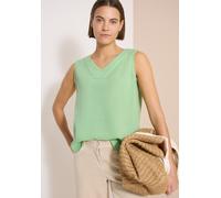 Blusentop CECIL, Damen, Gr. XXL (46), juicy lime, Web, 100% Baumwolle, unifarben, normal normal, V-Ausschnitt, abgesteppt, Blusen Blusentop, mit femininem V-Ausschnitt (36505517-XXL) juicy lime