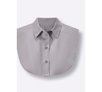 Blusentop CLASSIC BASICS, Damen, Gr. 1, grau, 65% Polyester, 35% Baumwolle, unifarben, Blusen Einsteckkragen (18011209-1) grau