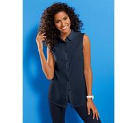 Blusentop CLASSIC BASICS, Damen, Gr. 44, blau (marine), 100% Polyester, unifarben, Blusen Blusentop (43820154-44) marine