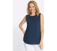 Blusentop CLASSIC BASICS, Damen, Gr. 44, dunkelblau, 100% Baumwolle, unifarben, Rundhals, Blusen Blusentop (47731322-44) dunkelblau