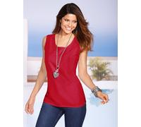 Blusentop CLASSIC BASICS, Damen, Gr. 48, rot, 100% Polyester, unifarben, Rundhals, Blusen Blusentop (252405-48) rot