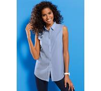 Blusentop CLASSIC BASICS, Damen, Gr. 50, blau (hellblau), 100% Polyester, unifarben, Blusen Blusentop (30232160-50) hellblau