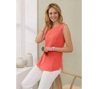 Blusentop CLASSIC BASICS, Damen, Gr. 50, grapefruit, 100% Baumwolle, unifarben, Rundhals, Blusen Blusentop (62661635-50) grapefruit