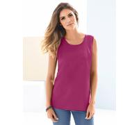 Blusentop CLASSIC BASICS, Damen, Gr. 50, pink (fuchsia), 100% Polyester, unifarben, Rundhals, Blusen Blusentop (600108-50) fuchsia