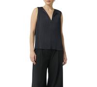 Blusentop COMMA, Damen, Gr. 36, blau (navy), Obermaterial: 99% Polyester, 1% Elasthan, Strukturmuster, unifarben, regular fit taillenbedeckt, Rundhals, Blusen Blusentop, mit Struktur (30895023-36)