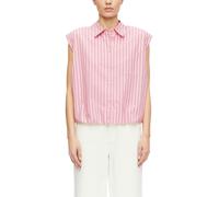 Blusentop COMMA, Damen, Gr. 44, pink stripe, Web, Obermaterial: 60% Lyocell, 40% Baumwolle, gestreift, lässig geschnitten hüftbedeckend, Rundhals, abgerundeter Saum, Blusen Blusentop, Ärmellose Bluse