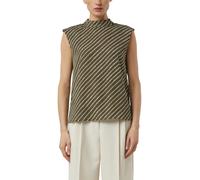 Blusentop COMMA, Damen, Gr. 46, braun (schwarz khaki), Web, Obermaterial: 100% Polyester, gemustert, normal hüftbedeckend, Rundhals, Blusen Blusentop, mit Allover-Print (50899969-46) schwarz khaki