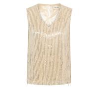 Blusentop CREAM "Ärmellose Bluse CRClei", Damen, Gr. M, beige (champange silber sequins), Obermaterial: 100% Polyester PES., Blusen Blusentop (39435058-M) champange silber sequins