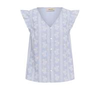 Blusentop CREAM "Damen Ärmellose Bluse CRAmmeli", Damen, Gr. 42, blau (blau weiß stripe with flowers), Obermaterial: 73% Polyester PES. 27% Viskose CV., Blusen Blusentop (66691913-42) blau weiß stripe