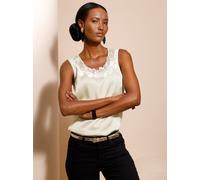 Blusentop CREATION L, Damen, Gr. 50, champagner, 97% Polyester, 3% Elasthan, unifarben, Rundhals, Blusen Blusentop (86548136-50) champagner