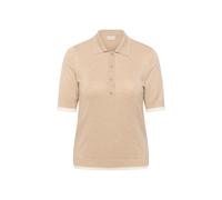 Blusentop KAFFE CURVE "Damen Poloshirt KClizzy", Damen, Gr. L, beige (feather gray melange), Obermaterial: 80% Viskose CV. 20% Nylon NY., Blusen Blusentop (59713317-L) feather gray melange