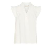 Blusentop KAFFE "Damen Ärmellose Bluse KAliany", Damen, Gr. 34, weiß (chalk), Obermaterial: 80% Viskose CV. 20% Nylon NY., Blusen Blusentop (50478707-34) chalk