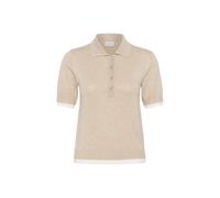 Blusentop KAFFE "Poloshirt KAlizza", Damen, Gr. XL, feather gray melange, Obermaterial: 80% Viskose CV. 20% Nylon NY., Blusen Blusentop (61483504-XL) feather gray melange