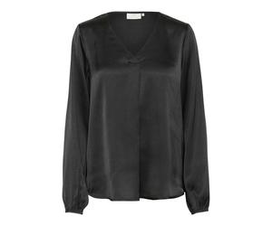 Blusentop KAFFE "Shirtbluse KAlana", Damen, Gr. 36, schwarz (schwarz deep), Obermaterial: 100% Polyester PES., Blusen Blusentop (59935340-36) schwarz deep