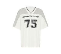 Blusentop KAFFE "T-Shirt kurzarm KAashley", Damen, Gr. S, weiß (chalk, light grau melange), Obermaterial: 50% Polyester PES. 45% Viskose CV. 5% Elasthan EL., Blusen Blusentop (47421007-S) chalk, light
