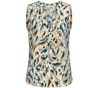 Blusentop LASCANA, Damen, Gr. 36, sand, blau, khaki bedruckt, Web, Obermaterial: 100% Viskose, bedruckt, modisch, figurumspielend hüftlang, tiefer V-Ausschnitt, ohne Ärmel, Blusen, mit V-Ausschnitt (9