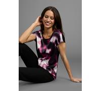 Blusentop LAURA SCOTT, Damen, Gr. 36, pink, abstract, Satin, Obermaterial: 100% Polyester. Rückenteil: 95% Viskose, 5% Elasthan, bedruckt, gemustert, mehrfarbig, lässig geschnitten hüftlang, Rundhals,