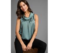 Blusentop LAURA SCOTT, Damen, Gr. 44, grün (mint), Web, Obermaterial: 100% Polyester. Rückenteil: 95% Viskose, 5% Elasthan, clean, glänzend, unifarben, lässig geschnitten hüftlang, Blusen Blusentop, a