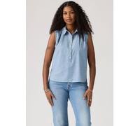 Blusentop LEVI'S, Damen, Gr. M (38), breezy blaus, Web, Obermaterial: 100% Baumwolle, normal hüftlang, Blusen Blusentop, Figurumspielende Passform (21425851-M) breezy blaus