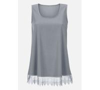 Blusentop MADELEINE "Blusentop Top mit Spitze", Damen, Gr. 46, grau (steingrau), Obermaterial: 100% Polyester PES., Blusen Blusentop (97187719-46) steingrau
