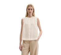 Blusentop MARC O'POLO "aus Baumwoll-Voile mit feiner Loch-Stickerei", Damen, Gr. 44, weiß cotton, Obermaterial: 100% Baumwolle, unifarben, normal, Blusen Blusentop (18086752-44) weiß cotton