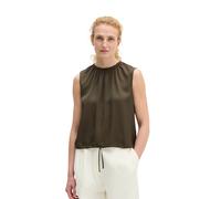 Blusentop MARC O'POLO "aus LENZING™ ECOVERO™", Damen, Gr. 36, mossy earth, Obermaterial: 100% Viskose, unifarben, regular fit normal, Rückenausschnitt, Blusen Blusentop (97510446-36) mossy earth