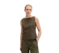 Blusentop MARC O'POLO "aus Popeline-Stretch", Damen, Gr. 40, mossy earth, Obermaterial: 60% Baumwolle, 38% Polyester, 2% Elasthan, unifarben, regular fit normal, U-Boot-Ausschnitt, Blusen Blusentop (4