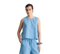 Blusentop MARC O'POLO DENIM "aus Leinen-Baumwolle-Mix", Damen, Gr. L, blau (light blau), Obermaterial: 56% Leinen, 44% Baumwolle, gestreift, regular fit, normaler Saum, Blusen Blusentop (66915506-L) l